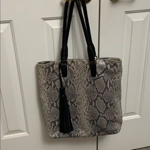 Margot snakeskin leather tote